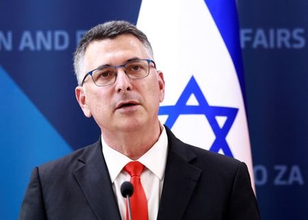 Israeli Foreign Minister Gideon Saar meets his Slovenian counterpart Tone