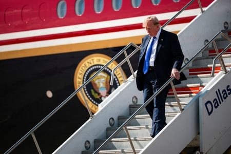 U.S. President Trump arrives in Dallas to atttend the Republican