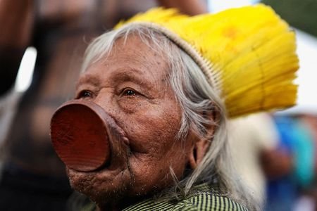 Indigenous people take part during the Acampamento Terra Livre (Free