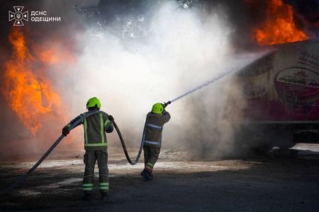 Aftermath of Russian attack in a location given as Odesa