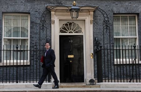 Britain's Prime Minister Andy Burnham leaves 10 Downing Street to