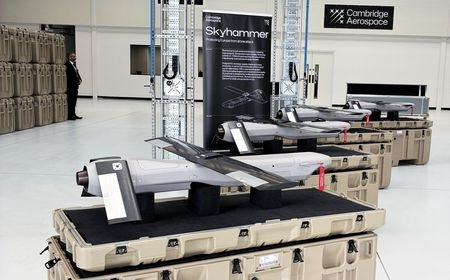 Skyhammers are displayed at Cambridge Aerospace's manufacturing facility