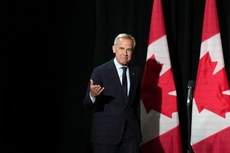 Canada's Prime Minister Mark Carney holds a news conference in