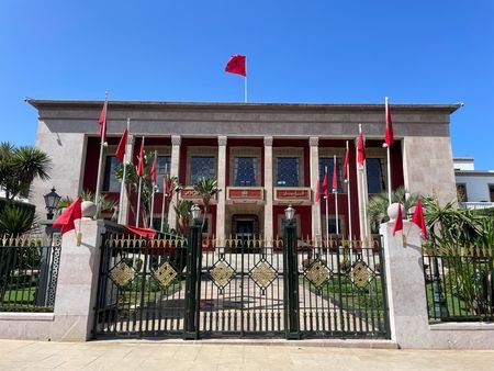 A view of the parliament building in Rabat
