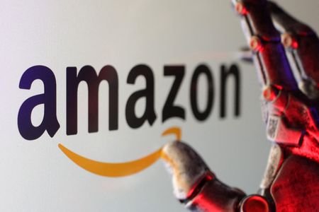 Illustration shows Amazon logo