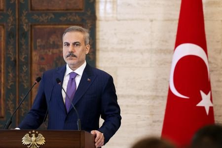 Syrian FM al-Shaibani holds a press conference with his Turkish