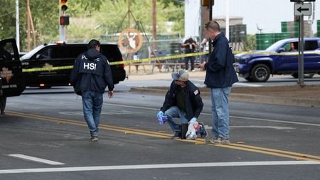 A damaged car after Congressman Greg Casar said that an