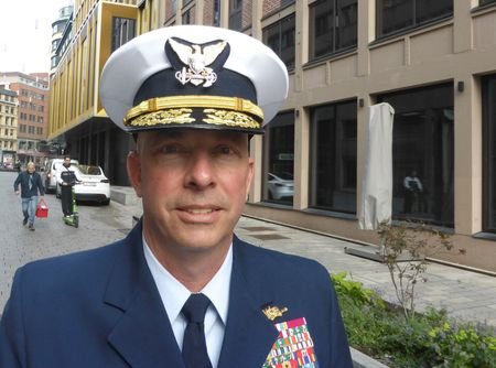 Rear Admiral Bob Little poses for a photo in Oslo