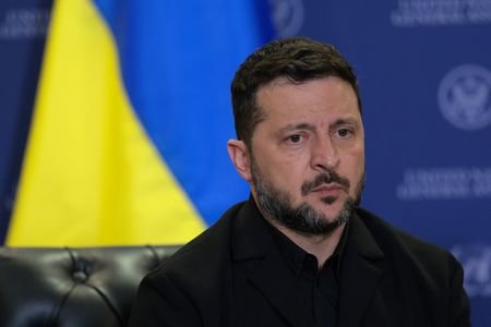 US President Trump participates in a bilateral meeting with Ukraine's