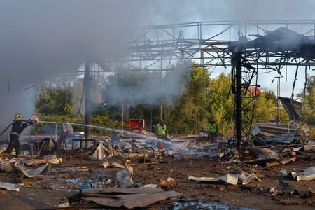 Aftermath of a Russian drone attack in Kyiv