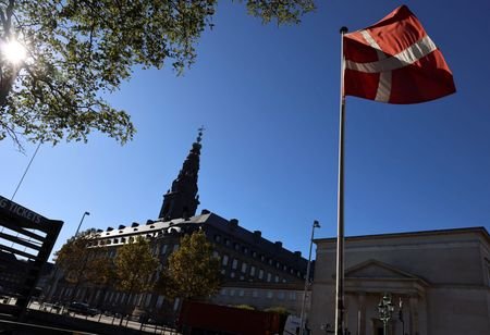 A Danish flag flutters in Copenhagen,