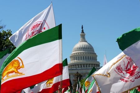 Demonstrators rally in support of Iran, in Washington, D.C.