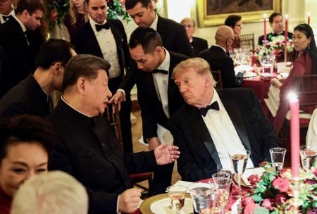 US President Donald Trump hosts state dinner for China's President