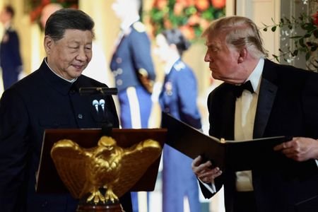 US President Donald Trump hosts state dinner for China's President