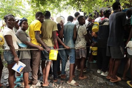 Violence-displaced victims shelter in Artibonite in central Haiti