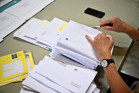 Election workers count early votes and overseas votes at Stockholm