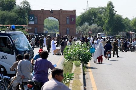 People are stranded as police block the GT Road ahead
