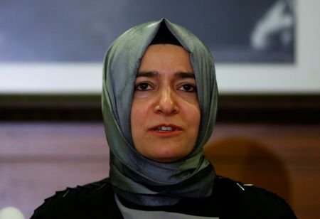 Turkey's Family and Social Affairs Minister Kaya speaks during a
