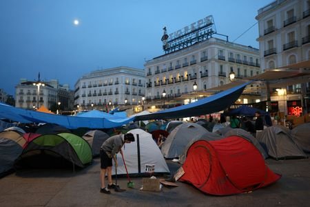 Protest against Spain's housing crisis, in Madrid