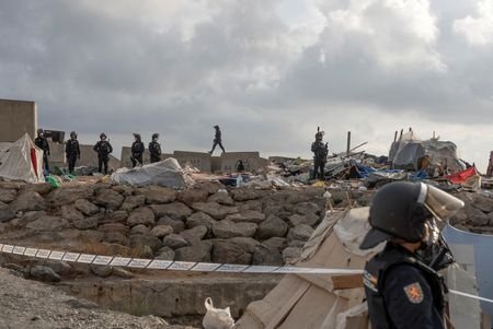 Aftermath of the mass crossing of migrants from Morocco, in