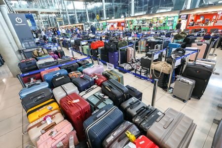 Delayed baggage from Thai Airways, after heavy rain and flooding,
