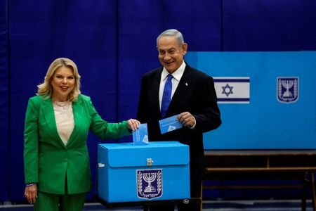 FILE PHOTO: Former Israeli Prime Minister Netanyahu casts his ballot
