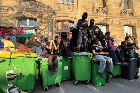 French high school students protest in Paris