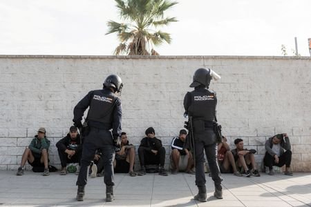 Aftermath of the mass crossing of migrants from Morocco, in