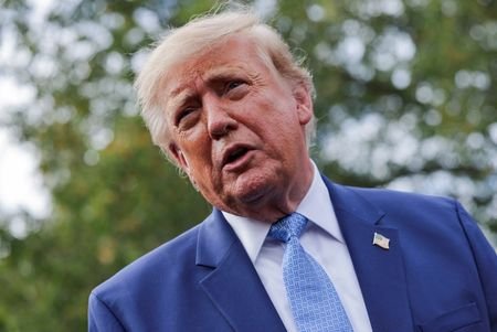 US President Donald Trump speaks to the media at the
