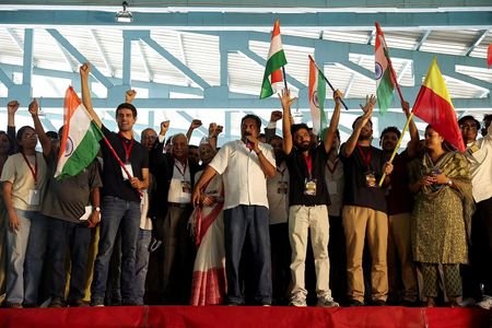 Protest demanding the resignation of India's Chief Election Commissioner Gyanesh