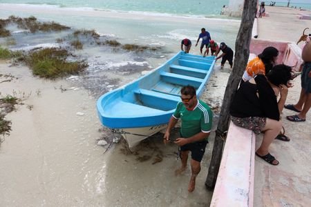 Tropical Storm Isaias moves through the Gulf of Mexico