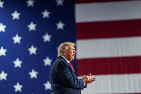 US President Trump attends a campaign rally in Syracuse