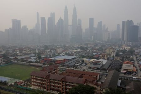 Kuala Lumpur's skyline shrouded in haze from regional wildfires