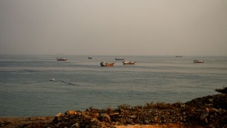 Vessels at the Strait of Hormuz, as seen from Musandam