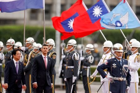 FILE PHOTO: Paraguay President Santiago Pena attends a welcoming ceremony