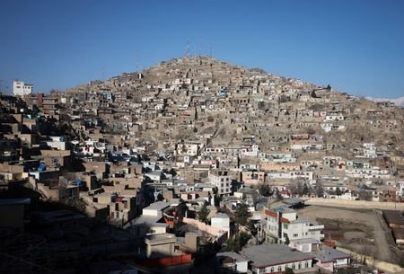 A general view of residential houses on a hill, in