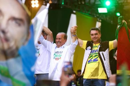 Brazilian presidential candidate Flavio Bolsonaro campaigns in Porto Alegre