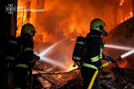 Aftermath of a Russian drone attack in Kropyvnytskyi
