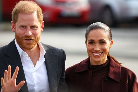 Britain's Prince Harry and Meghan, the Duke and Duchess of