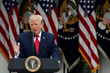 US President Donald Trump hosts a Rose Garden lunch at