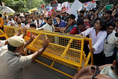 FILE PHOTO: Protest against India's Chief Election Commissioner Gyanesh Kumar,