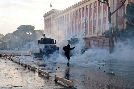 Anti-government protest by students in Tirana