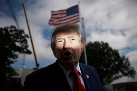 US President Donald Trump departs White House as he travels