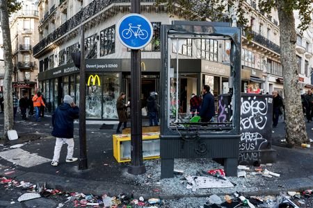 Aftermath of clashes during a national day of protests against