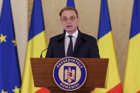 FILE PHOTO: Romania's Prime Minister-designate Luca Niculescu delivers a speech