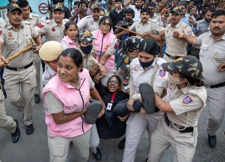Protest demanding the resignation of India's Chief Election Commissioner Gyanesh