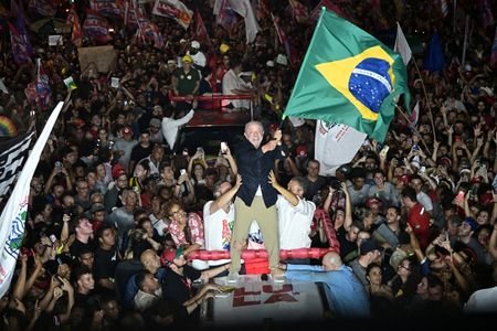 Brazil's President Lula attends a campaign rally, in Belo Horizonte