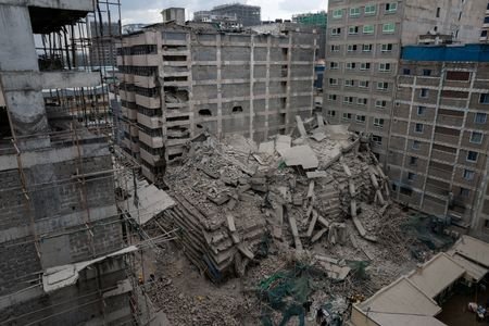 Aftermath of a building collapse in Nairobi