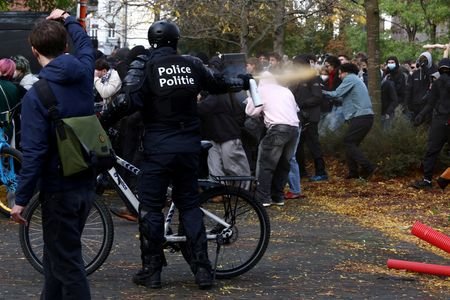 Students' protest in Brussels