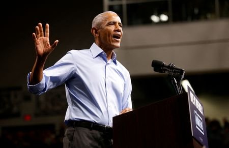 Former US President Barack Obama campaigns for Democratic US Senate